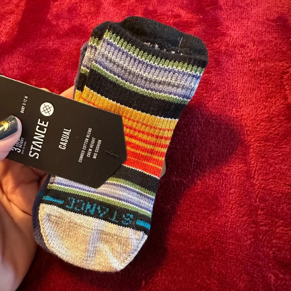 Stance Rockford Baby Crew Socks 3 Pack 6-12 Months Indigo Multi Color B110A25RO6